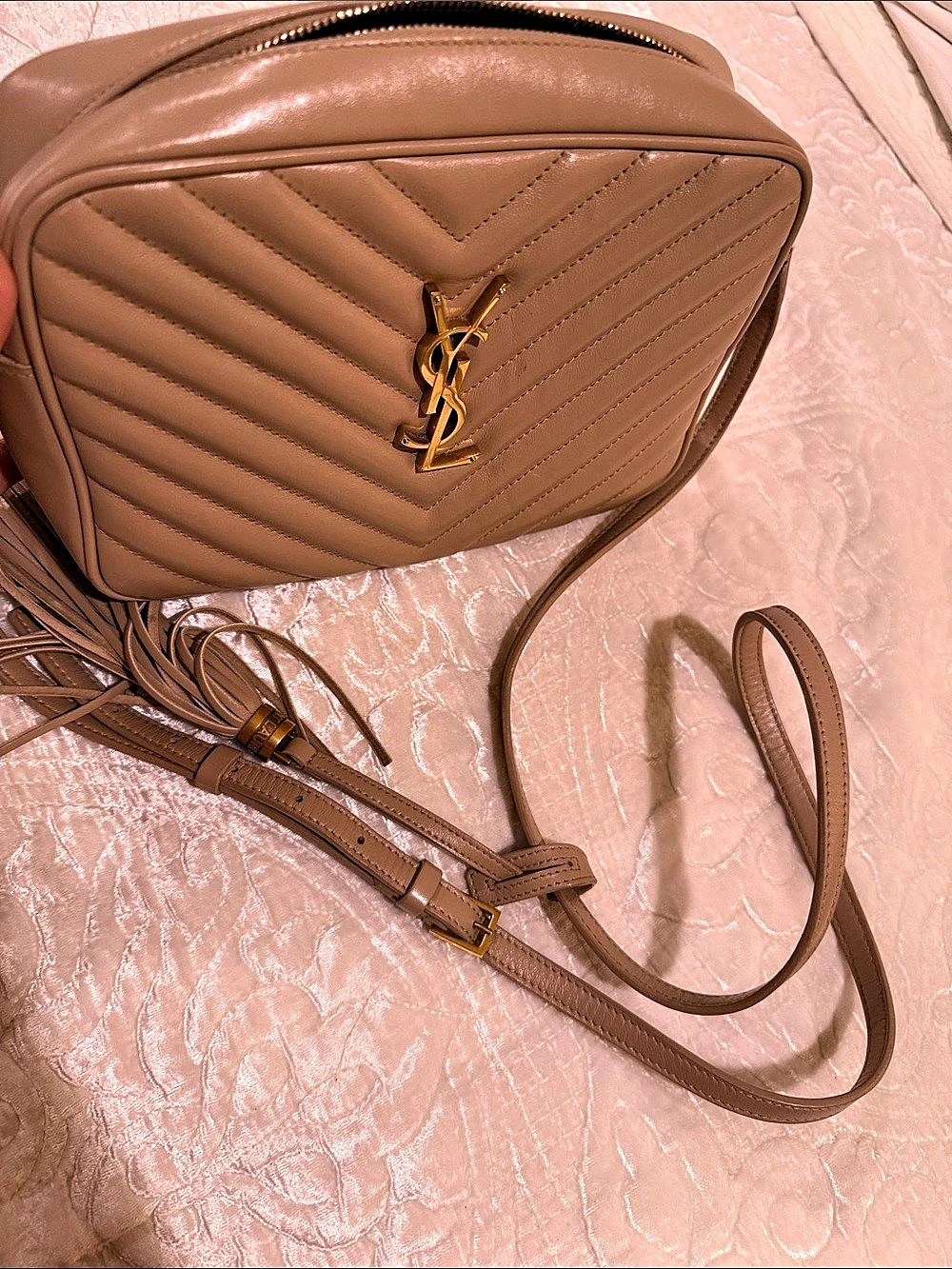 Saint Laurent Lou Camera Bag in Quilted Leather Quilted Crossbody in Brown